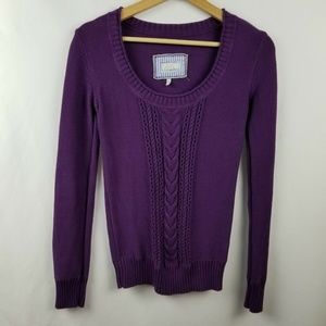 Anthropologie Tildon Purple Scoopneck Sweater